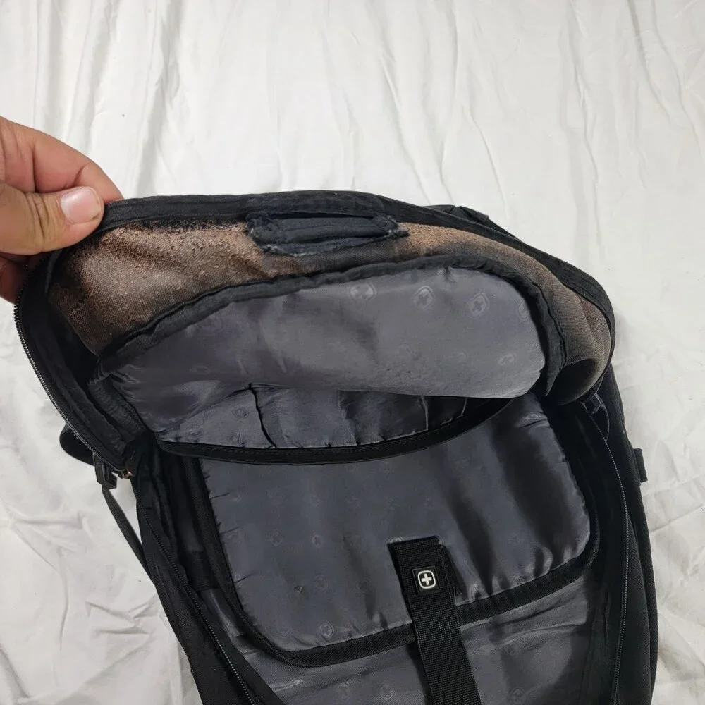 SwissGear 3101 Laptop Backpack Black Gray Travel Bag Casual School Outdoors